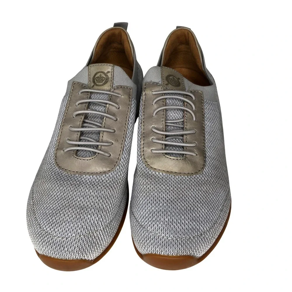 Born Handcrafted Footwear Gray Fabric Leather Accent Sneakers‎ 11.5M